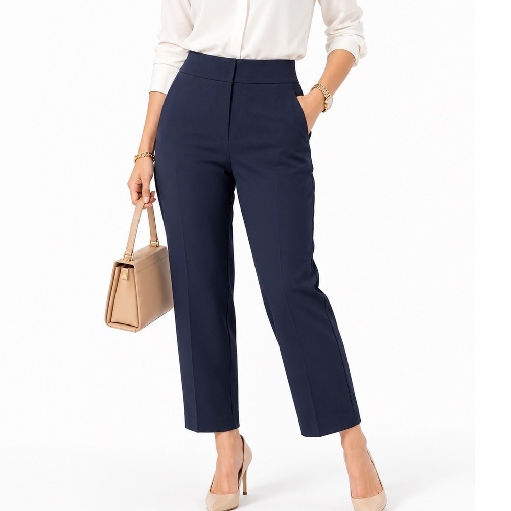 Ann Taylor LOFT Marisa Fit Navy Blue Straight Leg Dress Pants 10 Career 78-25
